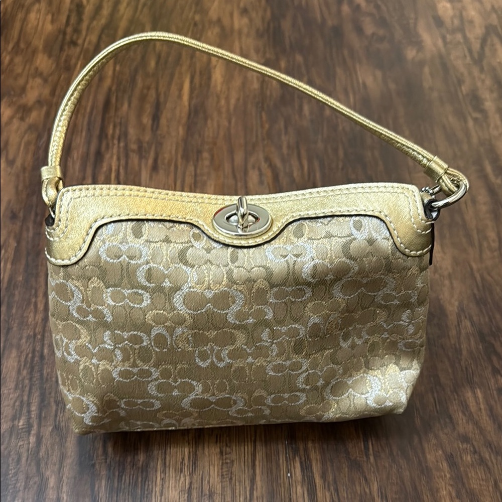 Elegant Gold Coach Women's Bag